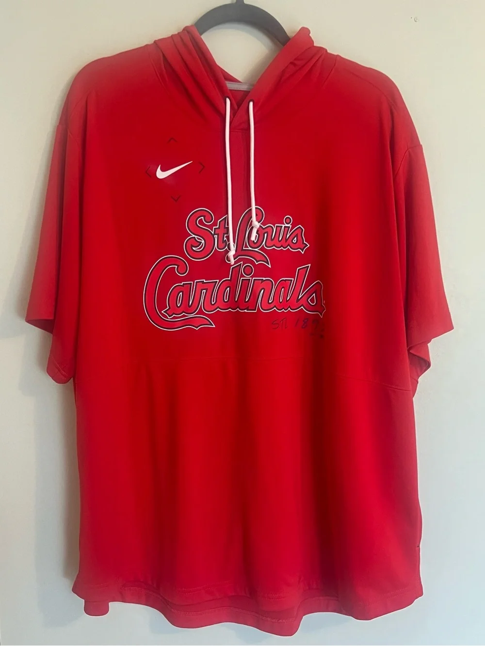 Nike Red St. Louis Cardinals Short-Sleeve Hooded Pullover